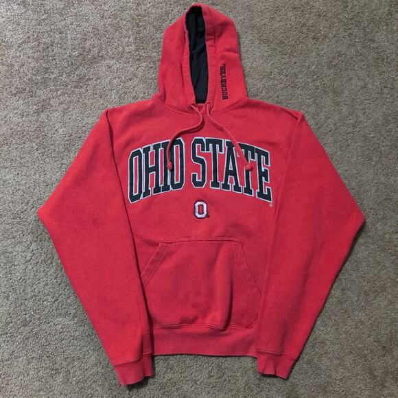 Scarlet and Gray Other - Vintage Ohio State Hoodie Mens Size M Red Fade Buckeyes Sweatshirt Pullover